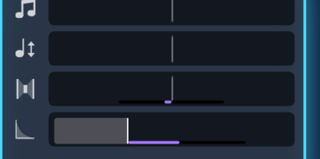 Modulation shown in a slider's gutter
